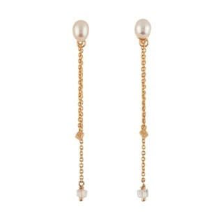 Roches Singulieres Freshwater Pearls With Chain Earrings | AERO1101 - Les Nereides