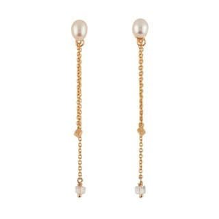 Roches Singulieres Freshwater Pearls With Chain Earrings | AERO1101 - Les Nereides