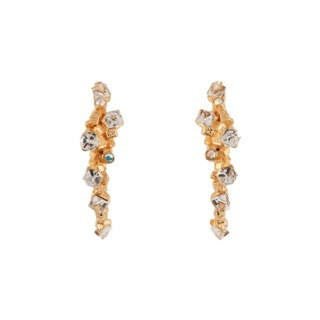 Roches Singulieres Large Hoops With Cubes And Crystals Earrings | AERO1111 - Les Nereides