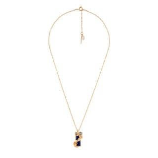 Roches Singulieres Rectangular Blue Crystal Stone With Cubes And Crystals Necklace | AERO3061 - Les Nereides