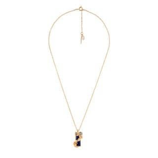 Roches Singulieres Rectangular Blue Crystal Stone With Cubes And Crystals Necklace | AERO3061 - Les Nereides