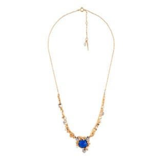 Roches Singulieres Round Blue Crystal Stone With Cubes And Crystals Necklace | AERO3031 - Les Nereides