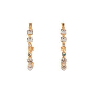 Roches Singulieres Small Hoops With Cubes And Crystals Earrings | AERO1121 - Les Nereides