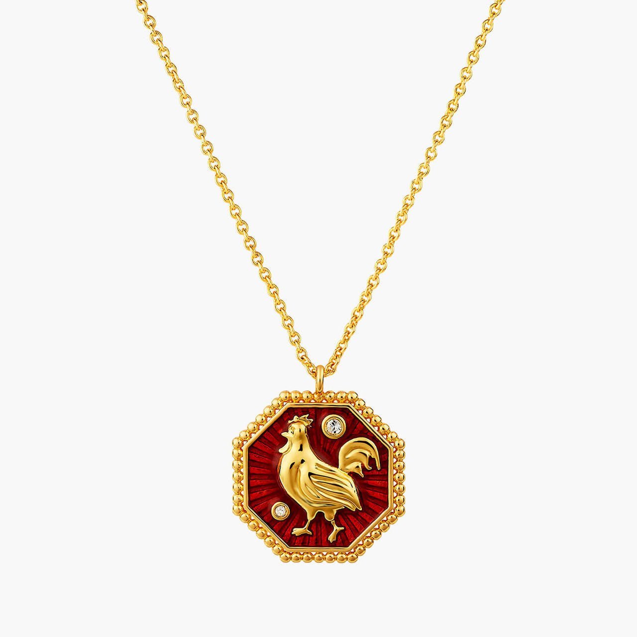 Rooster Zodiac Sign Pendant Necklace | ANZA3101 - Les Nereides