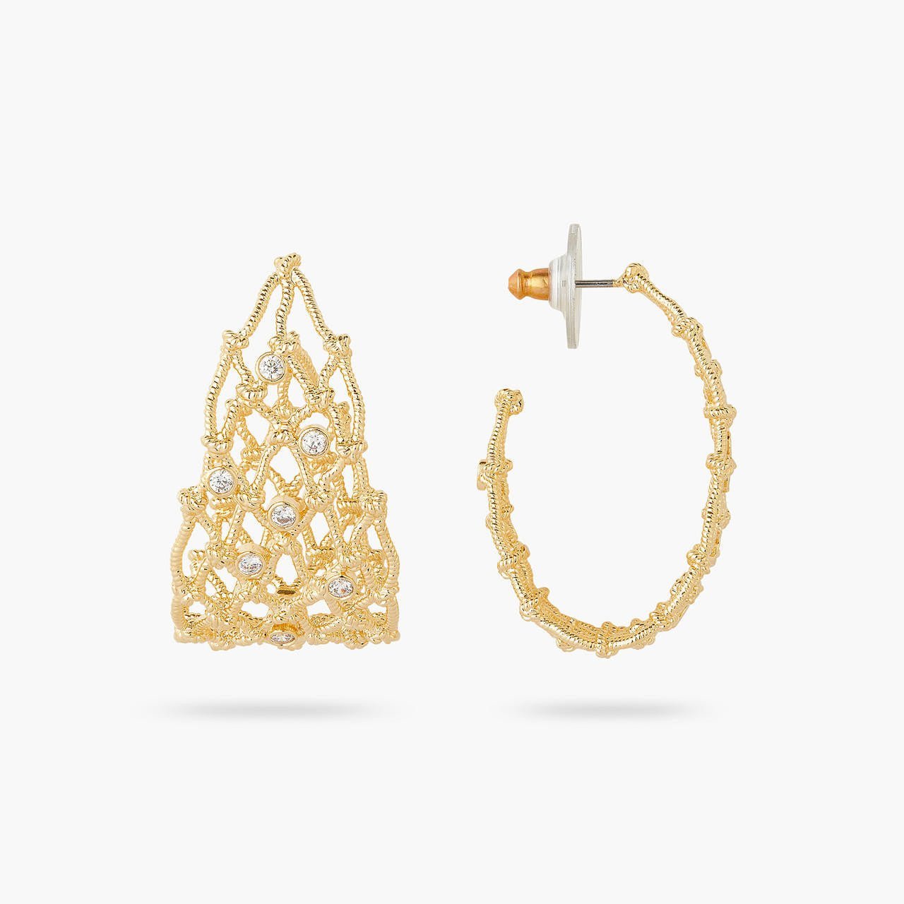 Rope Mesh Hoop Earrings | AQMP1011 - Les Nereides