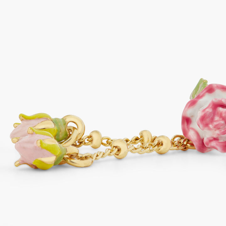 Rose and rosebud dangling earrings | ASRF1031 - Les Nereides