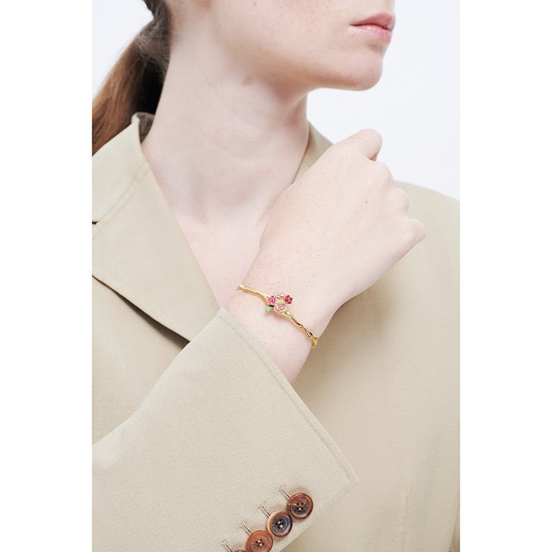 Rose Bouquet And Trellis Bangle Bracelet | AMAR202/11 - Les Nereides