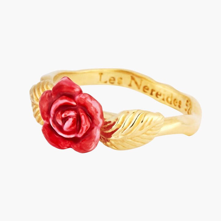 Rose Bud And Golden Leaves Cocktail Rings | AMAR601/11 - Les Nereides