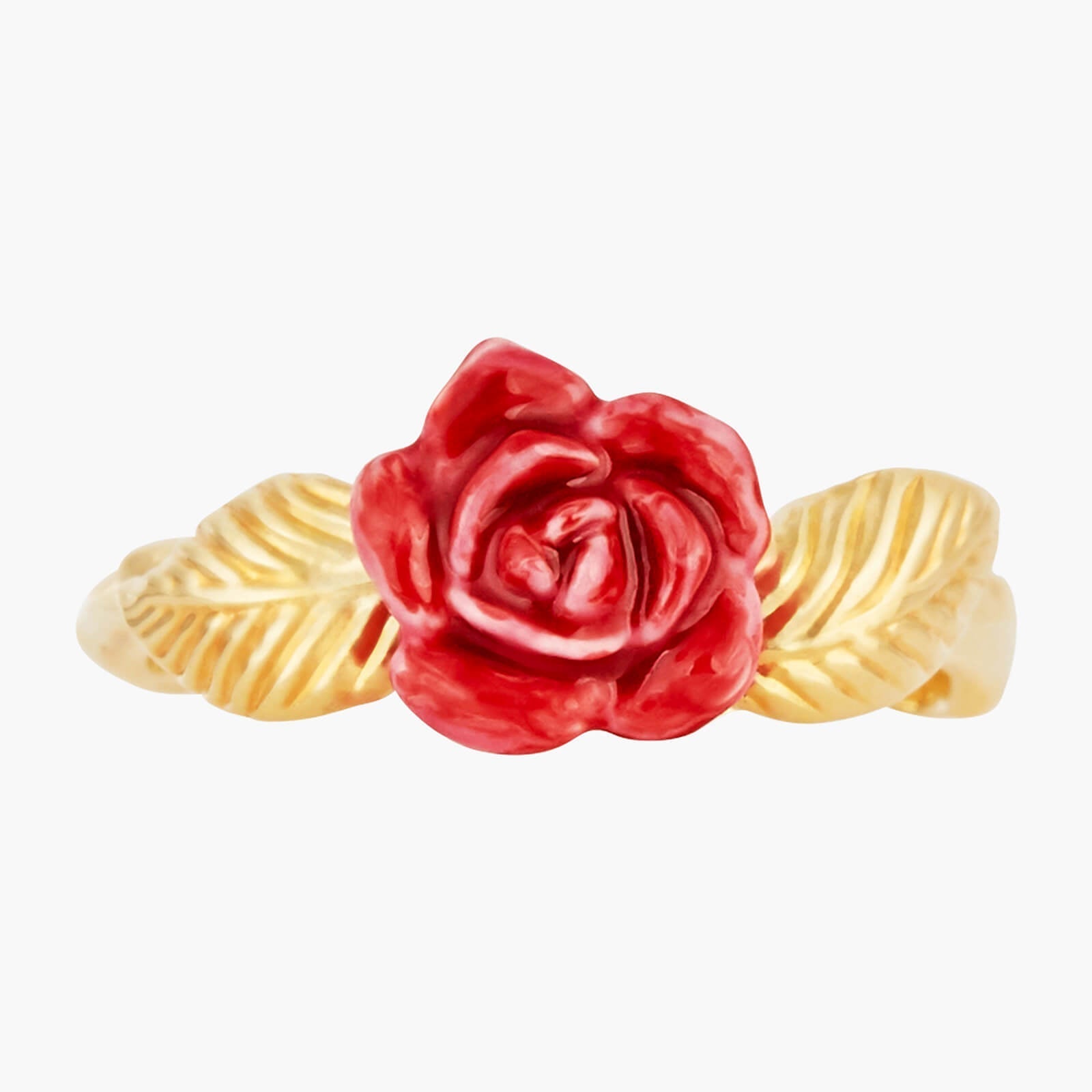 Rose Bud And Golden Leaves Cocktail Rings | AMAR601/11 - Les Nereides