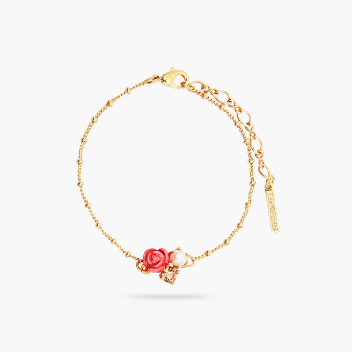 Rose, cultured pearl and stone thin bracelet | ASAR2061 - Les Nereides