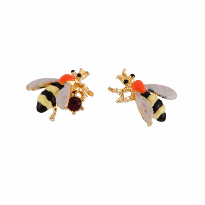 Rose D'Orient Bee With Crystal Earrings | AFOR1111 - Les Nereides