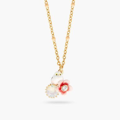 Rose hip and long - tailed titmouse necklace | AQLA3031 - Les Nereides