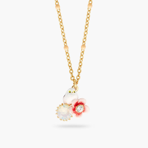 Rose hip and long-tailed titmouse necklace | AQLA3031 - Les Nereides