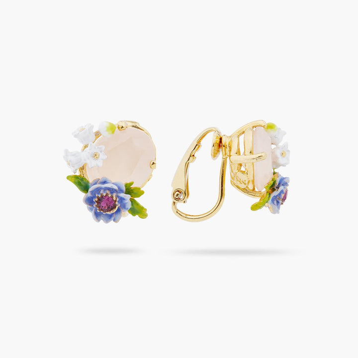 Rose Quartz And Floral Composition Earrings | ARPF1061 - Les Nereides
