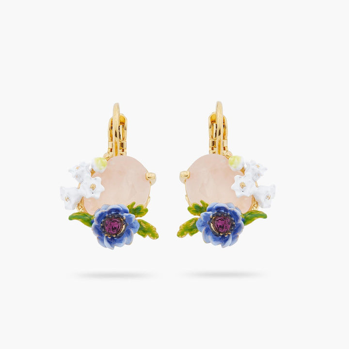 Rose Quartz And Floral Composition Earrings | ARPF1061 - Les Nereides