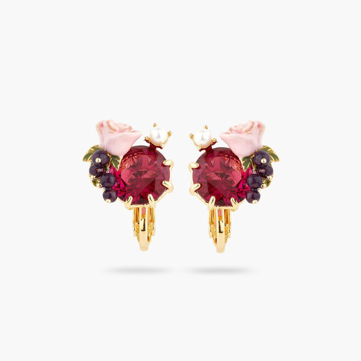 Roses And Blackcurrant Berries Earrings | AQNC1041 - Les Nereides