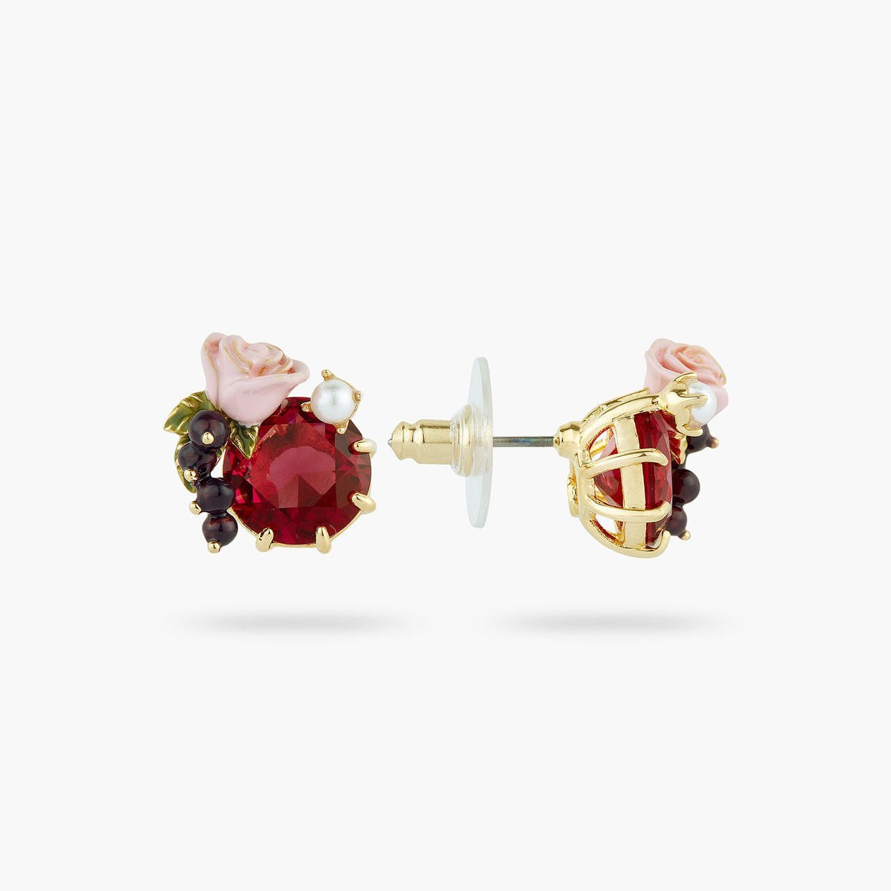 Roses And Blackcurrant Berries Earrings | AQNC1041 - Les Nereides