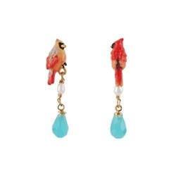 Roses D'Hiver Bird & Crystal Pearl Earrings | ACRH1031 - Les Nereides