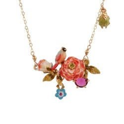 Roses D'Hiver Bird On A Rose And Ladybug Necklace | ACRH3031 - Les Nereides