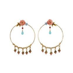 Roses D'Hiver Large Hoop With Rosebuds Earrings | ACRH1181 - Les Nereides