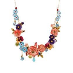 Roses D'Hiver Large Rose Garden With Multi-Flowers Necklace | ACRH3011 - Les Nereides