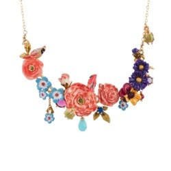 Roses D'Hiver Medium Rose Garden With Multi-Flowers Necklace | ACRH3021 - Les Nereides