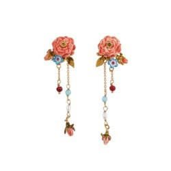 Roses D'Hiver Rose Posy With Chains Earrings | ACRH1091 - Les Nereides