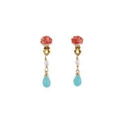 Roses D'Hiver Rosebud & Crystal Pearl Earrings | ACRH1021 - Les Nereides