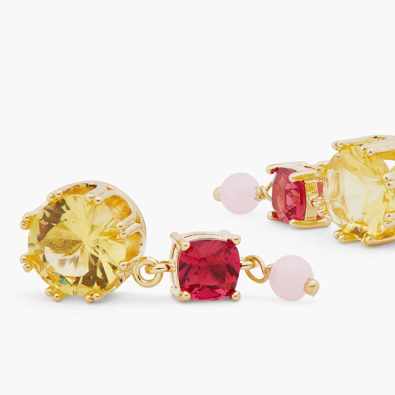 Round And Square Stone Earrings | ARCL1081 - Les Nereides