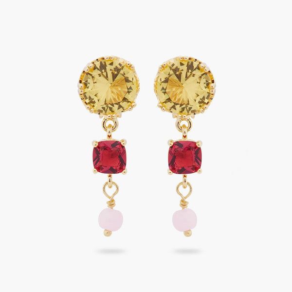 Round And Square Stone Earrings | ARCL1081 - Les Nereides