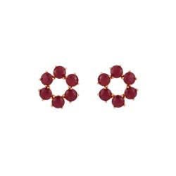 Round Small 6 Stones La Diamantine Aurore Purple Earrings | ACLD1421 - Les Nereides