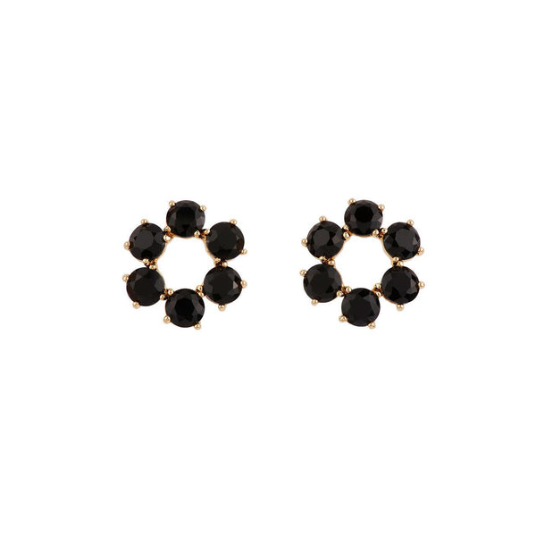 Round Small 6 Stones La Diamantine Black Night Earrings | ACLD1422 - Les Nereides