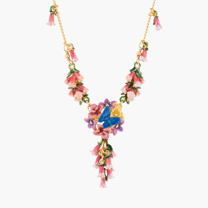 Royal Blue Bell And Common Heath Pendant Necklace | AKEP304 - Les Nereides