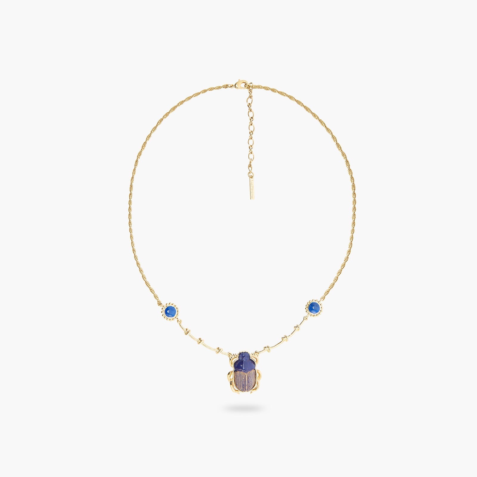 Sacred Egyptian Blue Scarab Beetle Pendant Necklace | ASNI3021 - Les Nereides