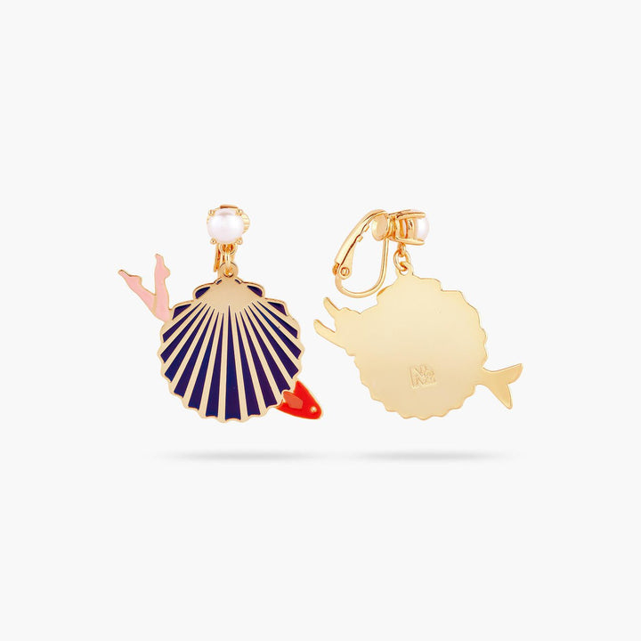 Sea shell and mermaid earrings | AQUI1031 - Les Nereides
