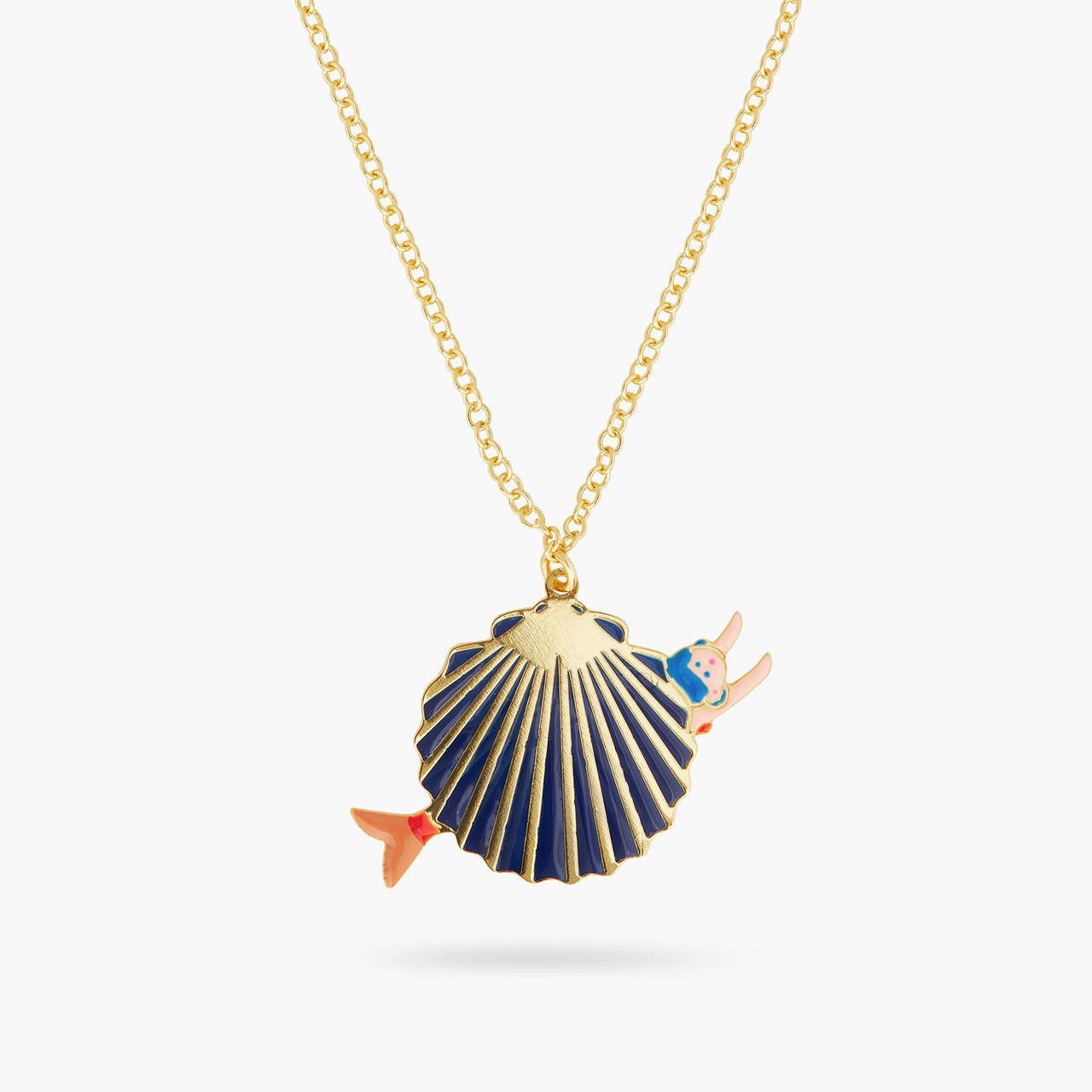 Sea shell and mermaid pendant necklace | AQUI3031 - Les Nereides