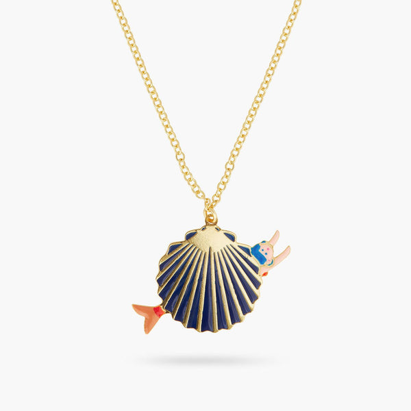 Sea shell and mermaid pendant necklace | AQUI3031 - Les Nereides