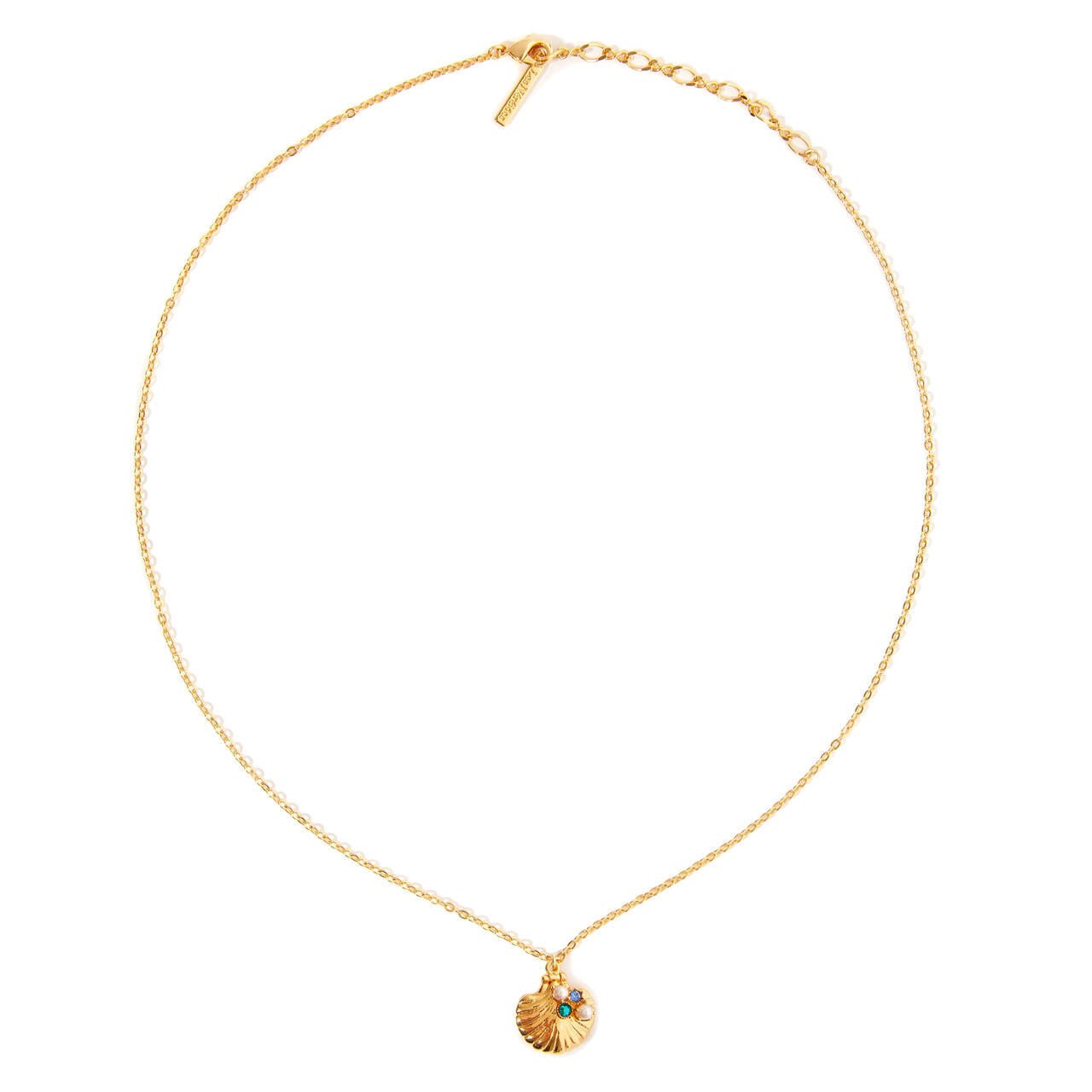 Seashell And Scarlet Crab Pendant Medallion Necklace | AOGL3041 - Les Nereides
