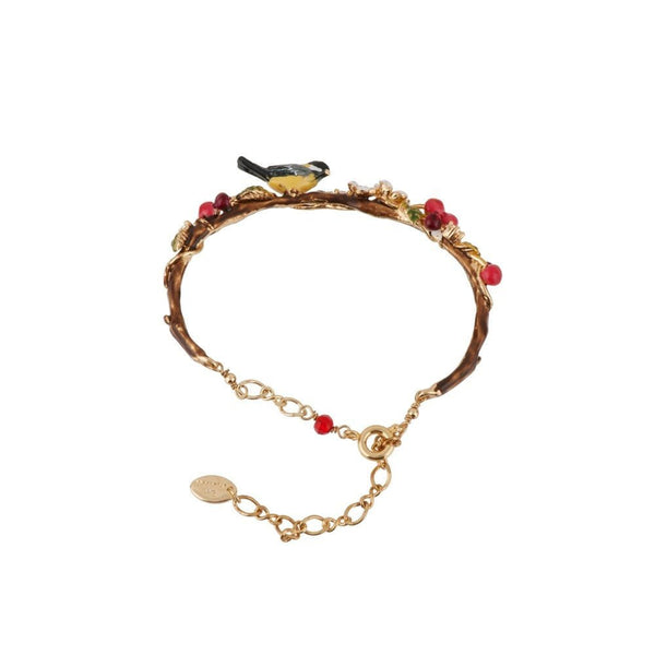 Semi Rigid Chant Des Oiseaux Bird On A Branch Of Cherries Bracelet | ADCO2021 - Les Nereides