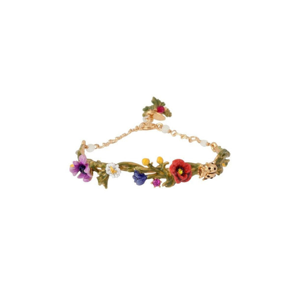 Semi Rigid Floraisons Sauvages Poppy, Blue Tulip & Blue Ladybird Bracelet | ADFS2021 - Les Nereides