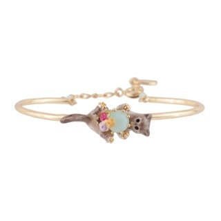 Semi-Rigid Les Nereides Loves Animals Siamese & Blue Stone Cat Bracelet | AELA2011 - Les Nereides