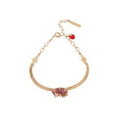 Semi-Rigid Paris Mon Amour Mocha Rose Crystal, Eiffel Tower Bracelet | ACPA2031 - Les Nereides