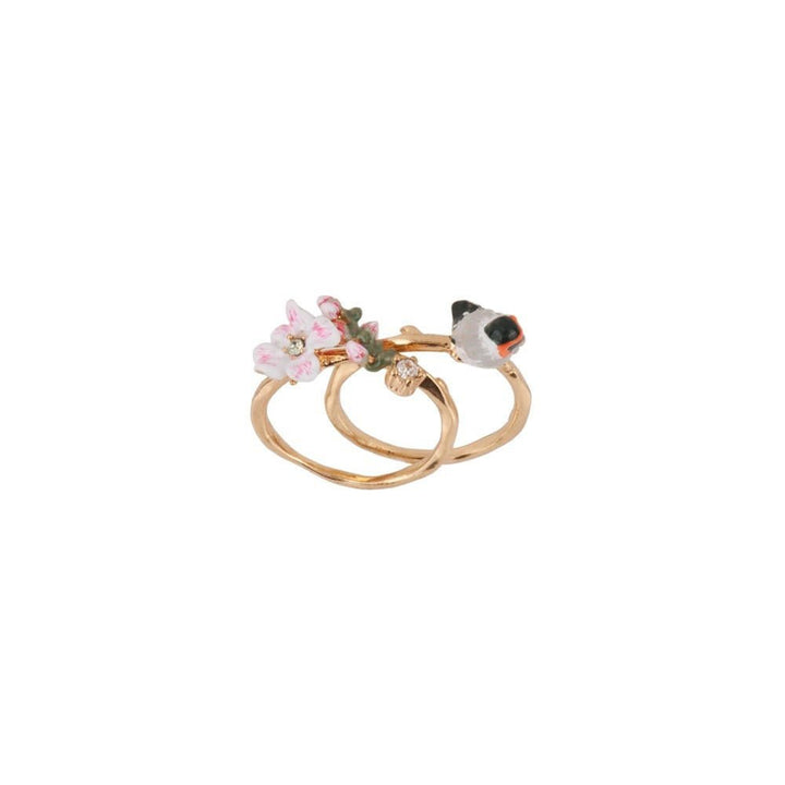 Set Of 2 Chant Des Oiseaux Bird, Cherry Blossom Rings | ADCO604/11 - Les Nereides