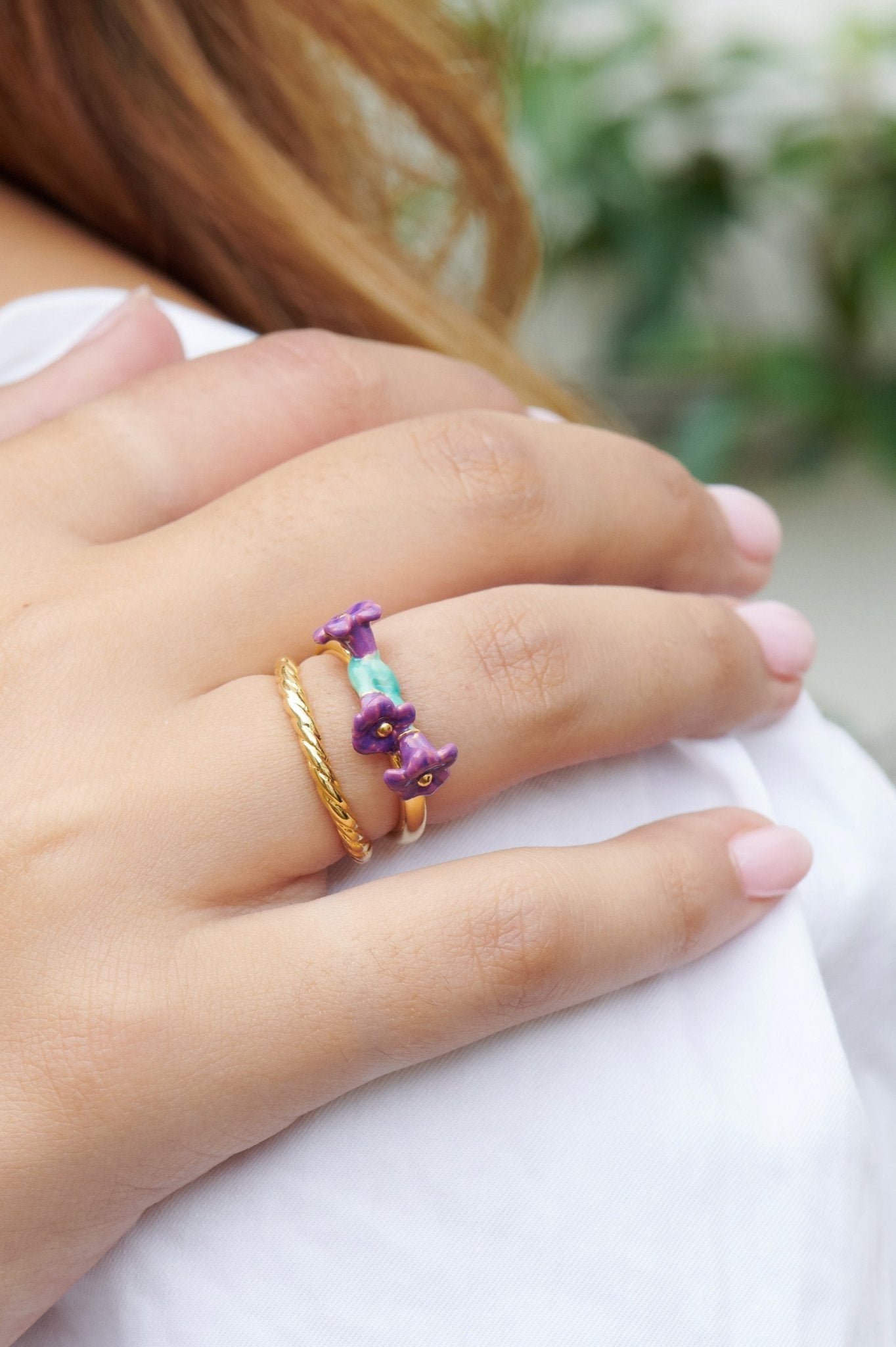 Set Of 2 Lavanda Plaits Rings | ALPE604/11 - Les Nereides