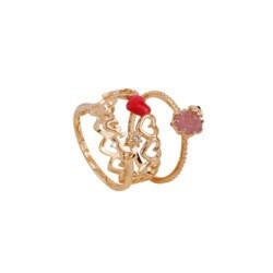 Set Of 3 Paris Mon Amour Mocha Rose Crystal, Paris, Hearts Rings | ACPA603/11 - Les Nereides