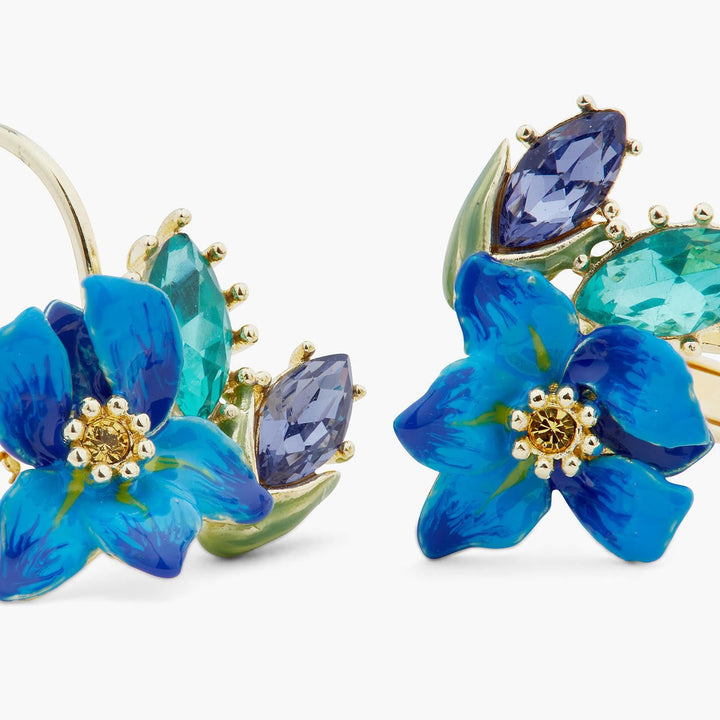 Siberian Iris And Faceted Crystal Earrings | ARIV1061 - Les Nereides