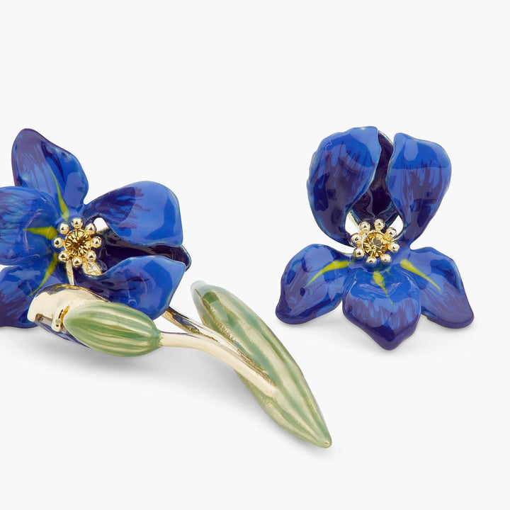Siberian Iris Asymmetrical Earrings | ARIV1051 - Les Nereides
