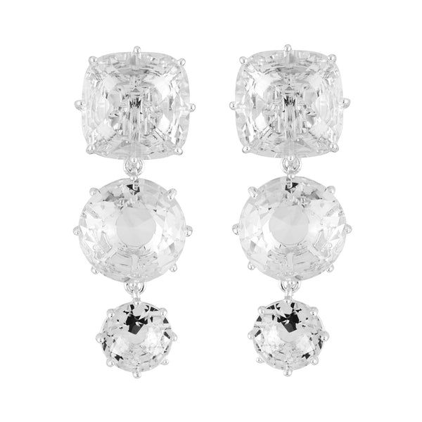 Silver 3 Stones La Diamantine Earrings | AILD136C/3 - Les Nereides
