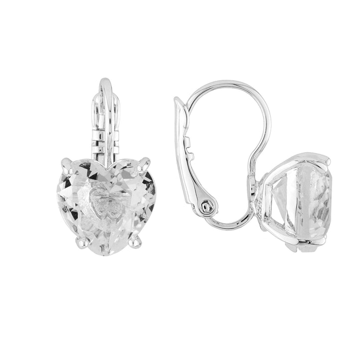 Silver Hearthstone La Diamantine Dormeuses Earrings | AILD1453 - Les Nereides