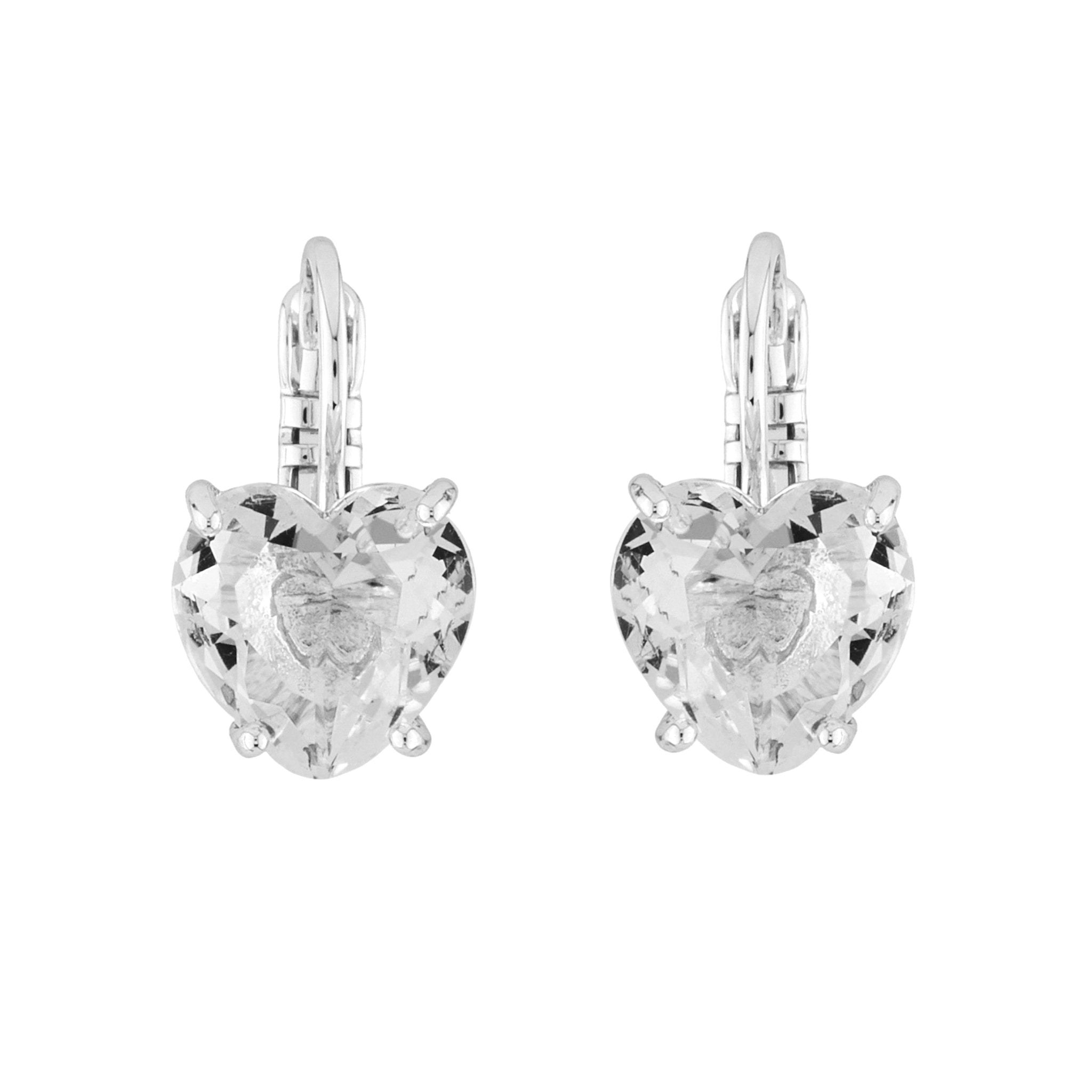 Silver Hearthstone La Diamantine Dormeuses Earrings | AILD1453 - Les Nereides